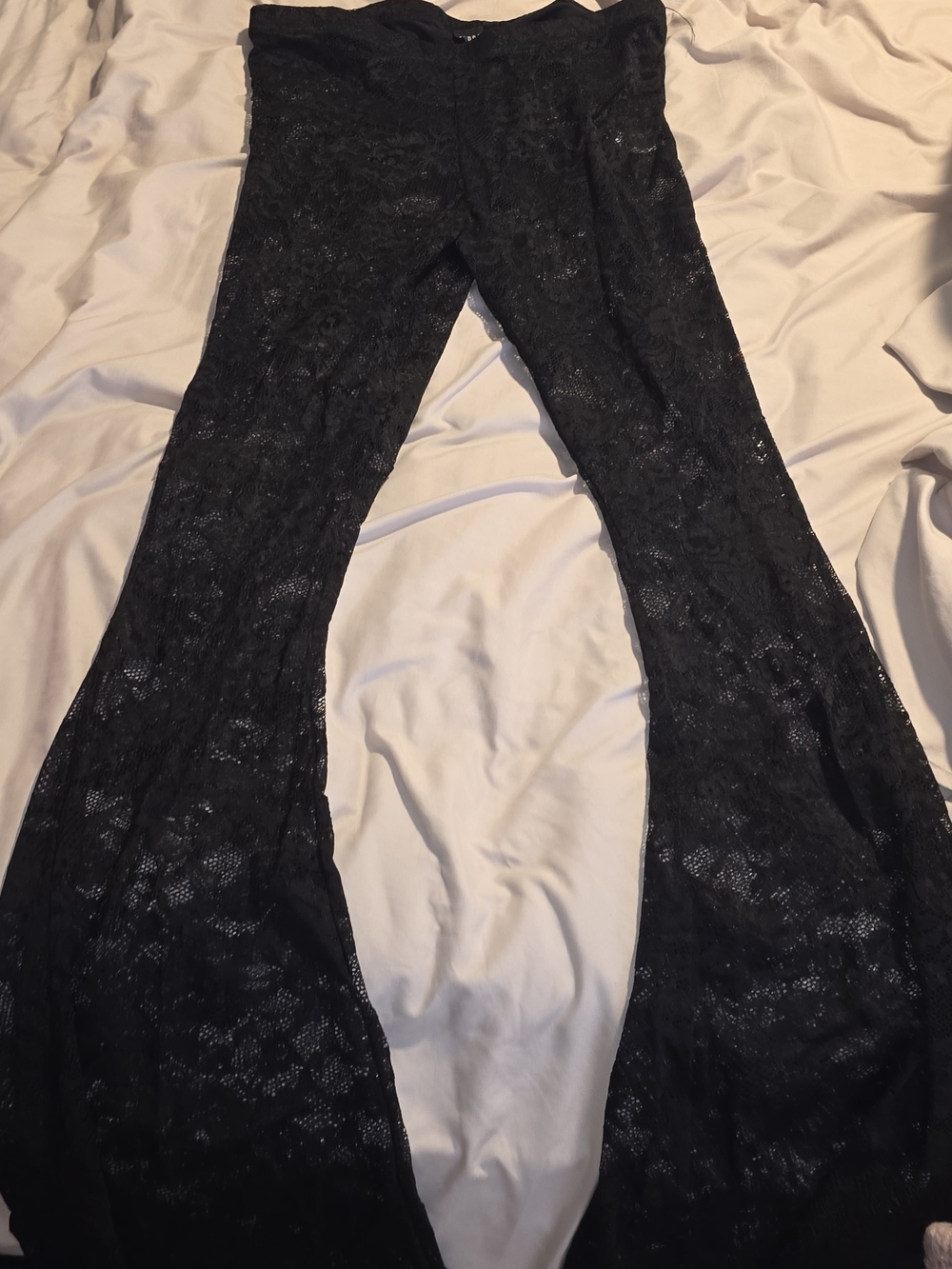 Current Mood Black Lace Flare Leggings